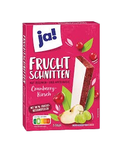JA! FRUCHT SCHNITTEN CRANBERRY-KIRSCH 96% 150G 5ER

