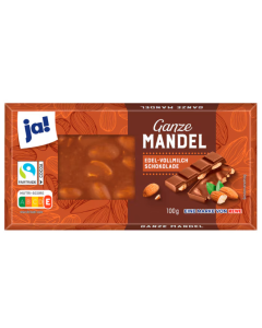 Ja! Chocolat Aux Amandes Entieres "Ganze Mandel"100 G