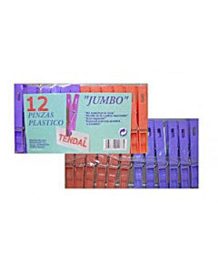 PINCE EN PLASTIQUE JUMBO 12 UNITÉS