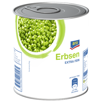 Aro Erbsen Extra Fein 850 Ml