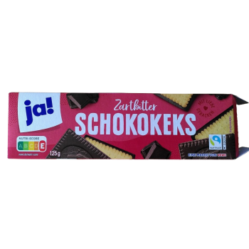 Ja ! Biscuits Au Chocolat Noir 125G