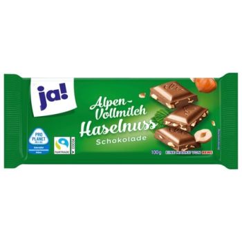 Ja! Chocolat Alpen Vollmilch Haselnuss 39X100G