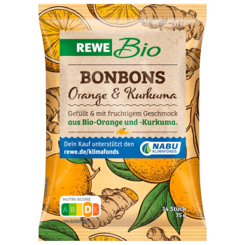 REWE BONBONS BIO ORANGE KURKUMA 75G